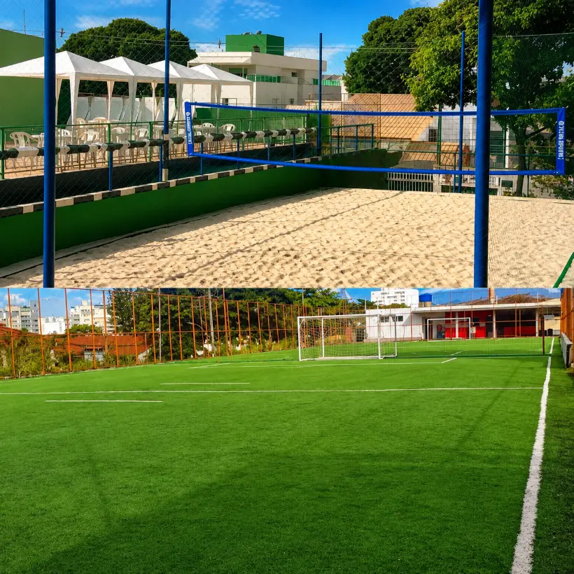 Quadra de areia e campo de grama sintética do clube parceiro
